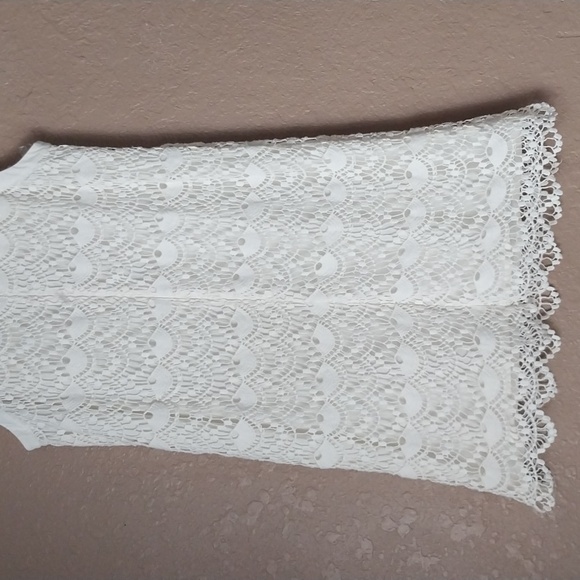 LOFT Dress Sheath Whìte Crochet Lace ScallopTheme Size 6P - Picture 9 of 12